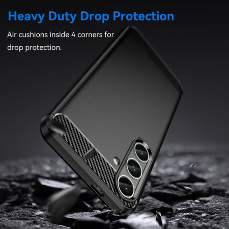 Husa Carbon compatibila Samsung Galaxy S24, Tech AntiSoc, Negru