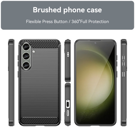 Husa Carbon compatibila Samsung Galaxy S24 Plus, Tech AntiSoc, Negru