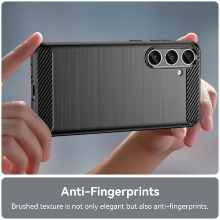Husa Carbon compatibila Samsung Galaxy S24 Plus, Tech AntiSoc, Negru