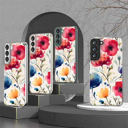 Husa personalizata compatibila Samsung Galaxy S24, MagSafe Atasare Magnetica, Antisoc, Model Floral 3