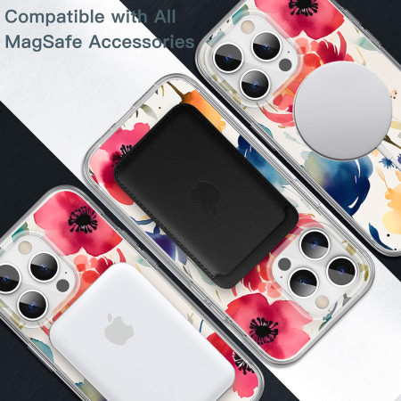 Husa personalizata pentru Apple iPhone 13, MagSafe Atasare Magnetica, Antisoc, Model Floral 3