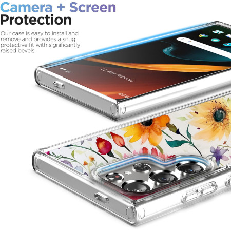 Husa personalizata pentru Samsung Galaxy S23 Ultra, MagSafe Atasare Magnetica, Antisoc, Model Floral 1