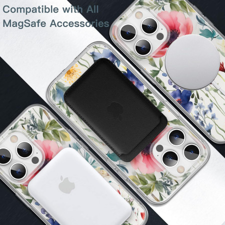 Husa personalizata pentru Apple iPhone 13, MagSafe Atasare Magnetica, Antisoc, Model Floral 4