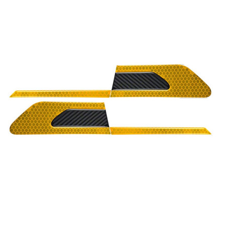 Set 2 stickere reflectorizante Bumerang cu insertie Carbon 5D, Galben