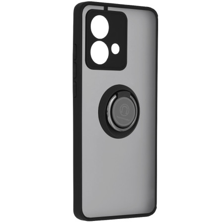 Husa telefon compatibila Motorola Edge 40 Neo, Glinth Magnet Auto si Inel Rotativ, Negru