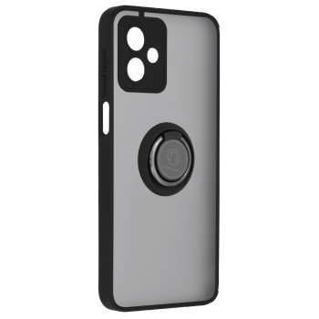 Husa telefon compatibila Motorola Moto G14, Glinth Magnet Auto si Inel Rotativ, Negru