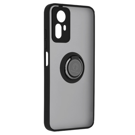 Husa telefon compatibila Xiaomi Redmi Note 12S, Glinth Magnet Auto si Inel Rotativ, Negru