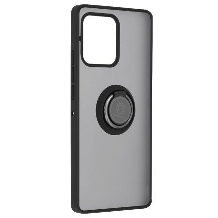 Husa telefon compatibila Motorola Edge 40 Pro, Glinth Magnet Auto si Inel Rotativ, Negru