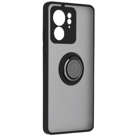Husa telefon compatibila Motorola Edge 40 / Edge 2023, Glinth Magnet Auto si Inel Rotativ, Negru
