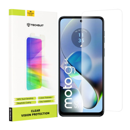 Folie sticla telefon Motorola Moto G54 / Moto G14, Case Friendly, Techsuit Clear Vision Glass, Transparenta