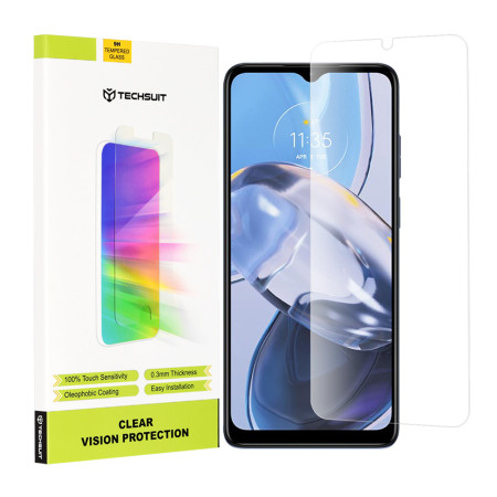 Folie sticla telefon Motorola Moto E22 / Moto E22i, Case Friendly, Techsuit Clear Vision Glass, Transparenta