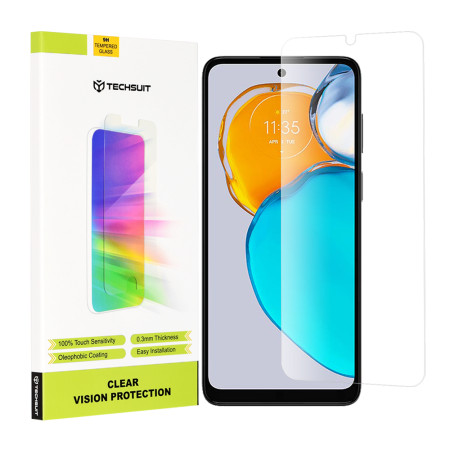 Folie sticla telefon Motorola Moto E22s, Case Friendly, Techsuit Clear Vision Glass, Transparenta