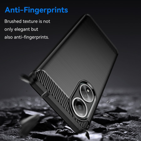 Husa Carbon compatibila Oppo A58 4G, Tech Protect Anti-Soc, Negru