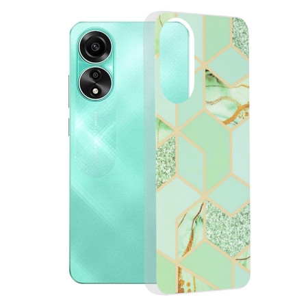 Husa telefon compatibila Oppo A78 4G, Marble Personalizata, Green Hex