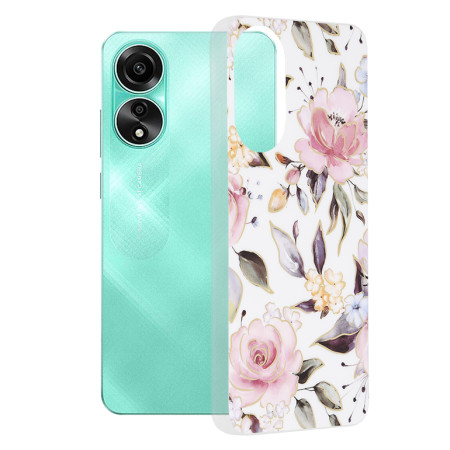 Husa telefon compatibila Oppo A78 4G, Design Floral, Chloe White