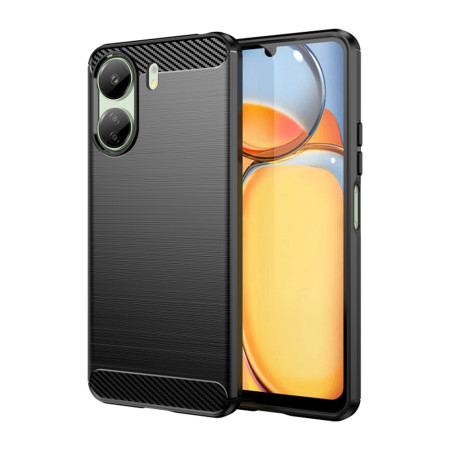 Husa Carbon compatibila Redmi 13C, Tech Protect Anti-Soc, Negru
