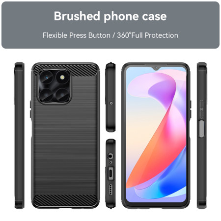 Husa Carbon compatibila Honor X6a, Tech Protect Anti-Soc, Negru