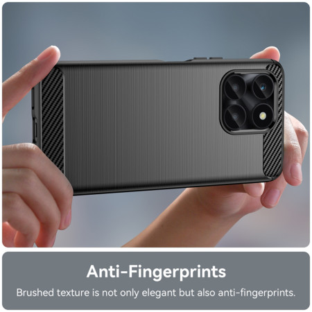 Husa Carbon compatibila Honor X6a, Tech Protect Anti-Soc, Negru
