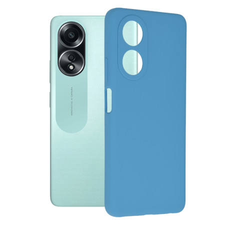 Husa de telefon compatibila Oppo A58 4G, Antiamprenta, Interior Microfibra, Camera Extra Pro, Denim Blue