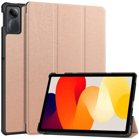 Husa tableta compatibila Xiaomi Redmi Pad SE FoldPro cu Microfibra, Auto Sleep/Wake, Rose Gold