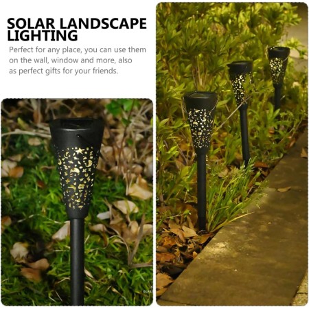 Decorațiune Solară pentru Grădină - Lampă Tip Torță, LED Multicolor, Efect Dinamic, Rezistentă la Intemperii