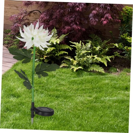 Lampă Solară LED pentru Grădină, Design Crizantemă, Iluminare Alb Cald, IP65, 80 cm