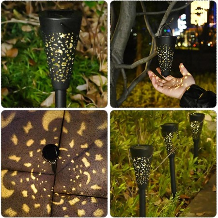 Decorațiune Solară pentru Grădină - Lampă Tip Torță, LED Multicolor, Efect Dinamic, Rezistentă la Intemperii