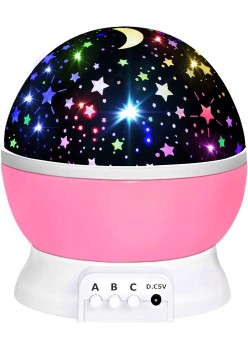 Proiector LED Galaxy Stars, Lampa de Veghe cu Cer Înstelat, 9 Moduri de Afișare, Rotație, Alimentare USB sau Baterii, pentru Copii