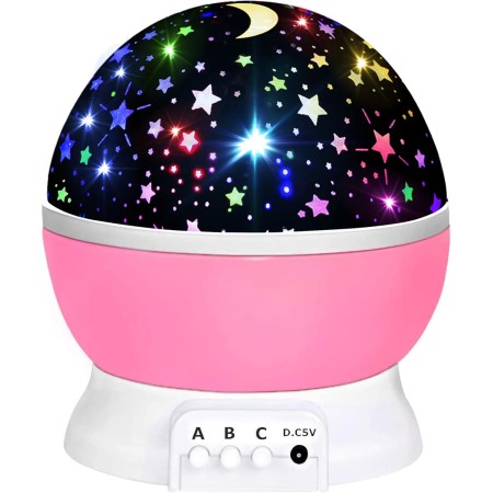 Proiector LED Galaxy Stars, Lampa de Veghe cu Cer Înstelat, 9 Moduri de Afișare, Rotație, Alimentare USB sau Baterii, pentru Copii