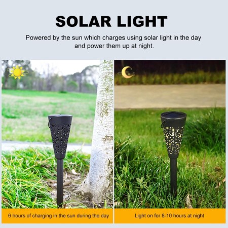Decorațiune Solară pentru Grădină - Lampă Tip Torță, LED Multicolor, Efect Dinamic, Rezistentă la Intemperii