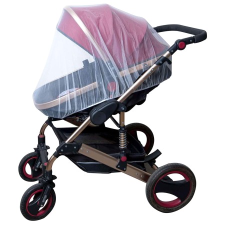 Plasă de Țânțari Universală pentru Cărucior Bebe, Elastică, 140 cm, Alb – Protecție Vară, Anti-Insecte