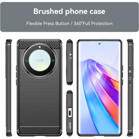 Husa TPU Carbon compatibila cu Honor Magic5 Lite Protect Slim Anti-Soc, Negru