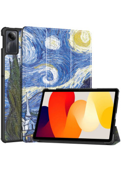 Husa tableta compatibila Xiaomi Redmi Pad SE, FoldPro cu Microfibra, Auto Sleep/Wake, Starry Night