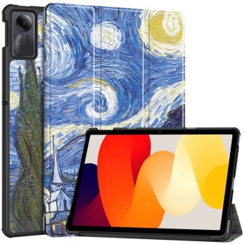 Husa tableta compatibila Xiaomi Redmi Pad SE, FoldPro cu Microfibra, Auto Sleep/Wake, Starry Night