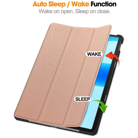 Husa tableta compatibila Huawei MatePad 11.5", FoldPro cu Microfibra, Auto Sleep/Wake, Rose Gold