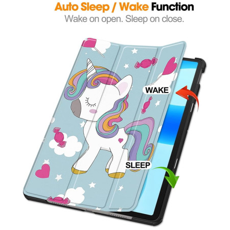 Husa tableta compatibila Huawei MatePad 11.5", FoldPro cu Microfibra, Auto Sleep/Wake, Unicorn