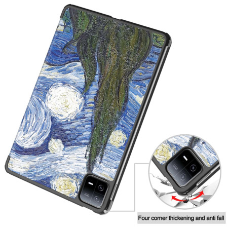 Husa tableta compatibila Xiaomi Pad 6 / Pad 6 Pro, FoldPro cu Microfibra, Auto Sleep/Wake, Starry Night