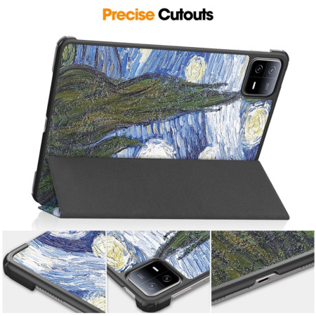 Husa tableta compatibila Xiaomi Pad 6 / Pad 6 Pro, FoldPro cu Microfibra, Auto Sleep/Wake, Starry Night