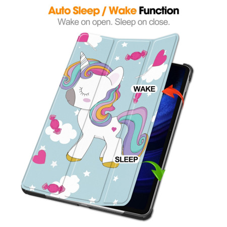 Husa tableta compatibila Xiaomi Pad 6 / Pad 6 Pro, FoldPro cu Microfibra, Auto Sleep/Wake, Unicorn
