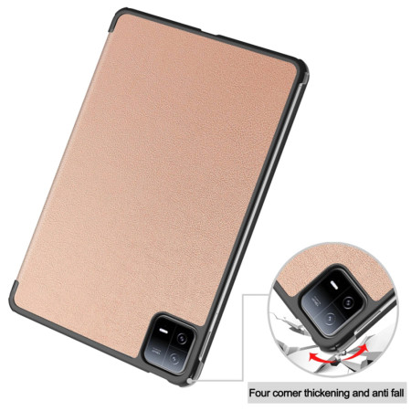 Husa tableta compatibila Xiaomi Pad 6 / Pad 6 Pro FoldPro cu Microfibra, Auto Sleep/Wake, Rose Gold