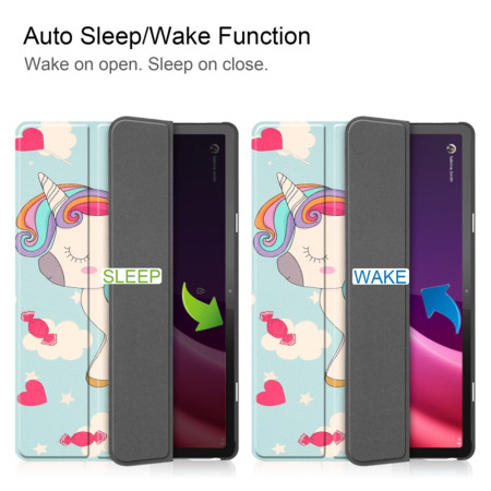 Husa tableta compatibila Lenovo Tab P11 Gen 2 11.5, FoldPro cu Microfibra, Auto Sleep/Wake, Unicorn