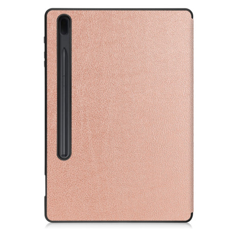 Husa tableta compatibila Samsung Galaxy Tab S7 Plus / S8 Plus / S7 FE, FoldPro cu Microfibra, Auto Sleep/Wake, Rose Gold