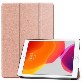 Husa tableta compatibila Apple iPad 10.2 2019/2020/2021, FoldPro cu Microfibra, Auto Sleep/Wake, Rose Gold