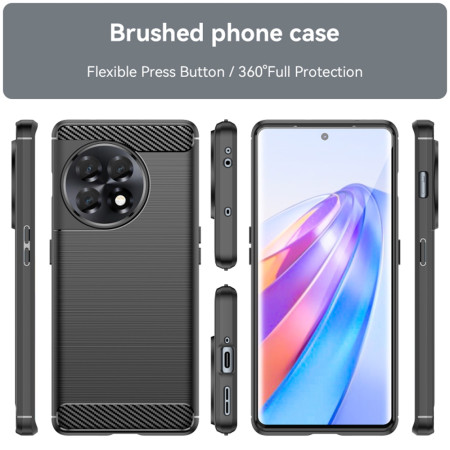 Husa Carbon compatibila OnePlus 11R / OnePlus Ace 2, Tech Protect Anti-Soc, Negru
