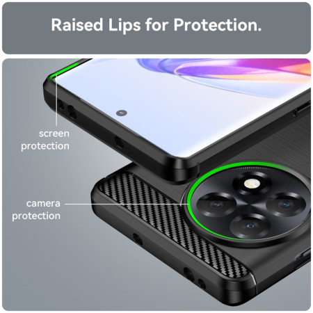 Husa Carbon compatibila OnePlus 11R / OnePlus Ace 2, Tech Protect Anti-Soc, Negru