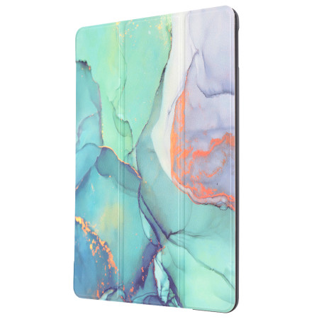Husa tableta compatibila Apple iPad 10.2 2019/2020/2021, FoldPro cu Microfibra, Auto Sleep/Wake, Green Time