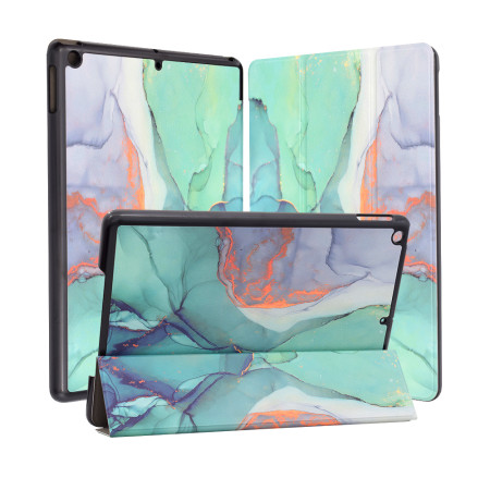 Husa tableta compatibila Apple iPad 10.2 2019/2020/2021, FoldPro cu Microfibra, Auto Sleep/Wake, Green Time