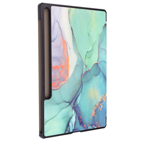 Husa tableta compatibila Samsung Galaxy Tab S7 Plus / S8 Plus / S7 FE, FoldPro cu Microfibra, Auto Sleep/Wake, Green Time