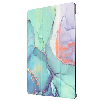 Husa tableta compatibila Samsung Galaxy Tab S7 Plus / S8 Plus / S7 FE, FoldPro cu Microfibra, Auto Sleep/Wake, Green Time