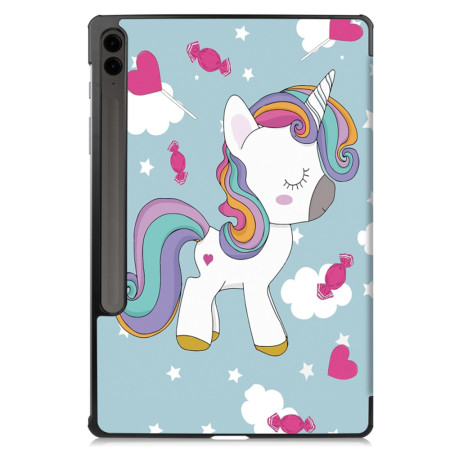Husa tableta compatibila Samsung Galaxy Tab S9 / S9 FE Plus, FoldPro cu Microfibra, Auto Sleep/Wake, Unicorn
